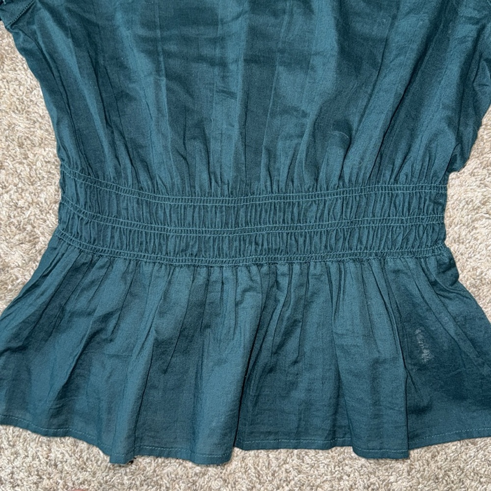 Universal Thread Turquoise Ruffle sleeve top - Picture 3 of 5